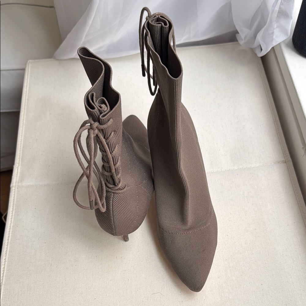 Zara Brown Taupe Heeled Boots size 39